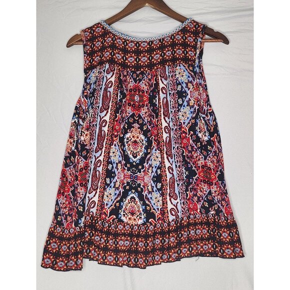 Bila Los Angeles Embroidered‎ Boho Tank Top Size Large - Picture 2 of 6